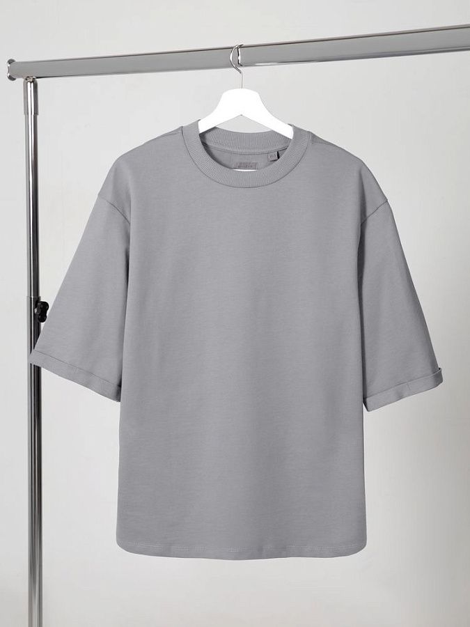 Футболка оверсайз унисекс Kosmos 2.0, светло-серая под нанесение