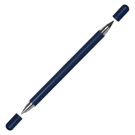 Ручка шариковая и вечный карандаш ETERNITY, металлическая, темно-синяя 7463С, матовая