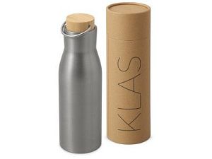 Вакуумная термобутылка с бамбуковой крышкой «Klas», 500 мл