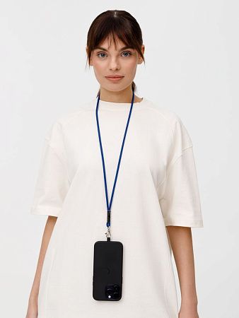 Шнурок для бейджа Tube Metal, синий