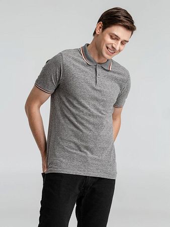 Рубашка поло мужская Paname Men, черный меланж, размер M