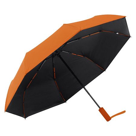 Зонт складной автоматический Forest Nautilus Bicolour диаметр 117 см, оранжевый/черный, в подарочной коробке  