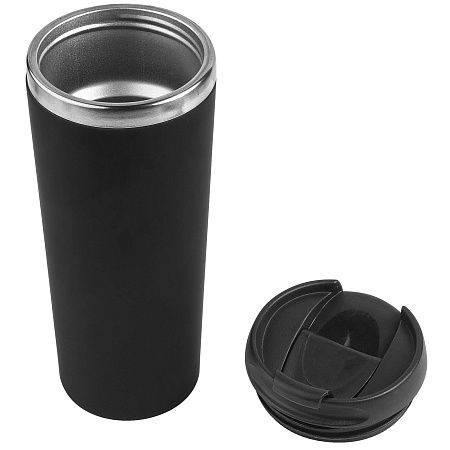 Термокружка KOMO SOFT COLOR 420мл. Черная с черной крышкой 6060.08