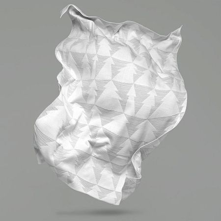 Плед «Танцующий лес», белый с серебристым