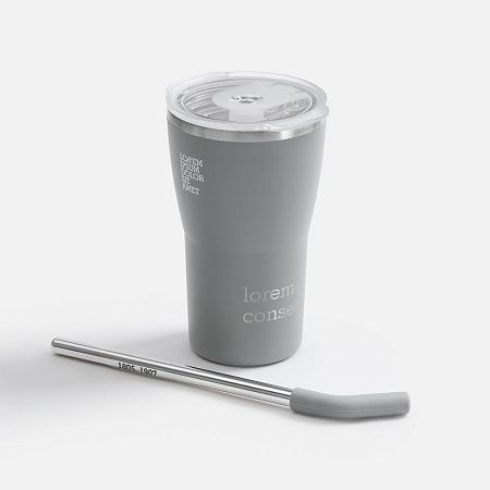 Термостакан Sapporo без логотипа, серый