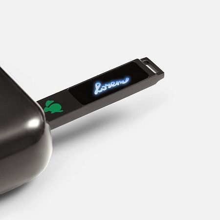 Флешка markBright Black с синей подсветкой, 32 Гб