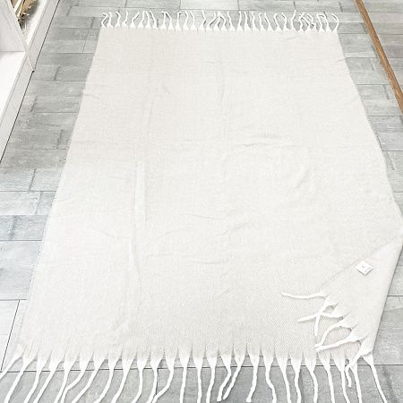 Плед акриловый Super Soft Nature размер 120*160 см, белый, плотность 450гр/м2,  в подарочной белой крафтовой коробке с окошком