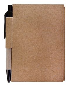 Мини-блокнот Eco Light с ручкой с черными элементами