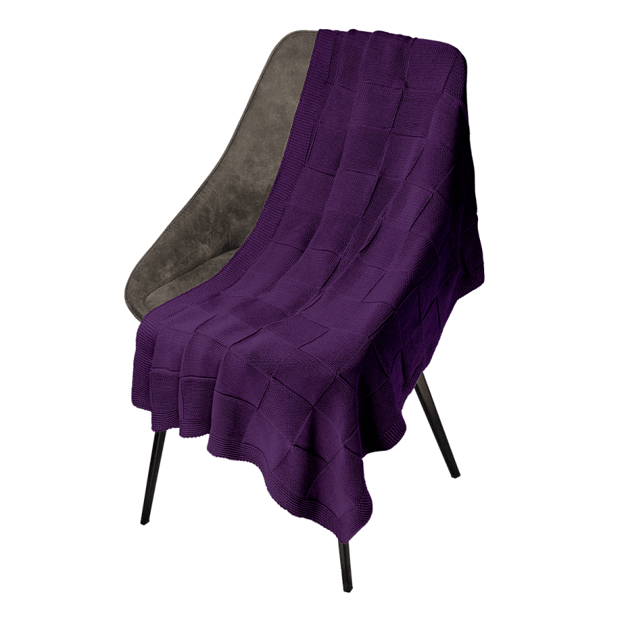 Плед Cella вязаный, фиолетовый (без подарочной коробки)