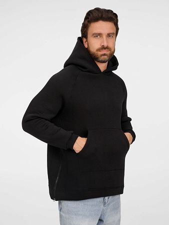 Худи унисекс оверсайз Easy Street, черное, размер XS/S