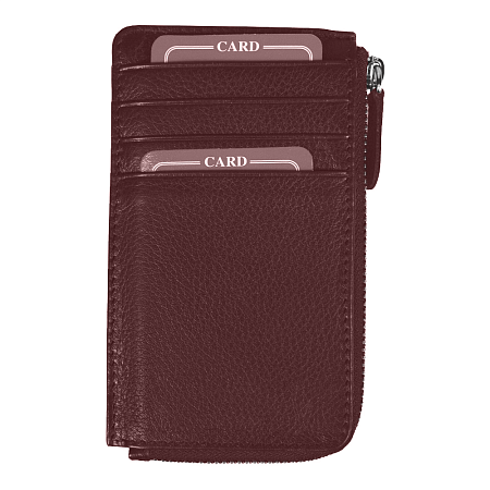 Универсальный футляр для кредитных карт и монет/картхолдер Leather Life из нат. кожи, коричневый