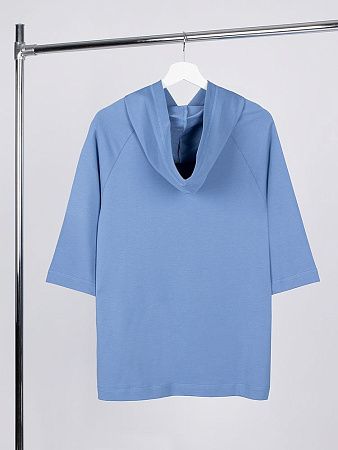 Футболка оверсайз унисекс с капюшоном Neofit, синяя, размер XL/2XL