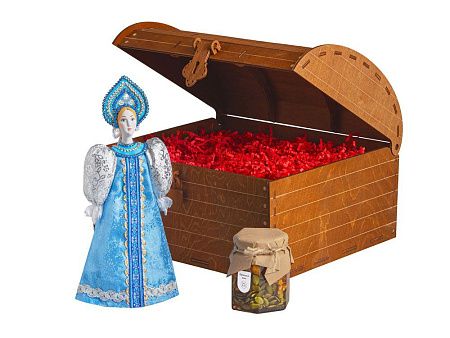 Подарочный набор: кукла фарфоровая, мёд с миксом из орехов