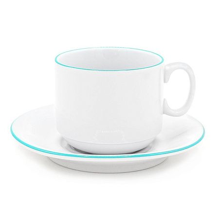 Чайная пара фарфоровая 220см³ экспресс Палитра, красный, в коробке