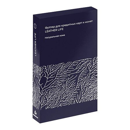Универсальный футляр для кредитных карт и монет/картхолдер Leather Life из нат. кожи, синий