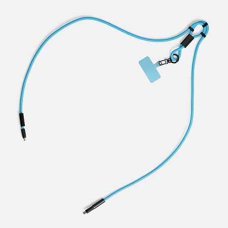 Кабель-ланьярд energyFlex Power Delivery 60 Вт, голубой