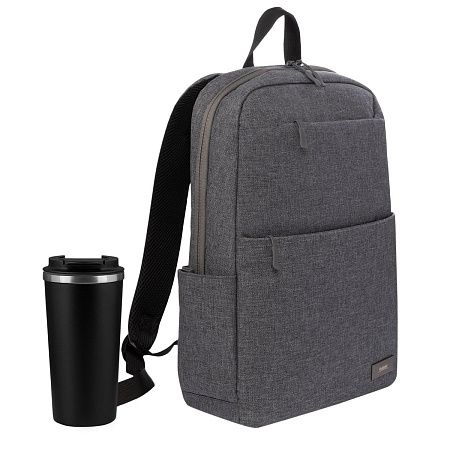 Подарочный набор Palermo, Forst, серый/черный (рюкзак, термокружка)