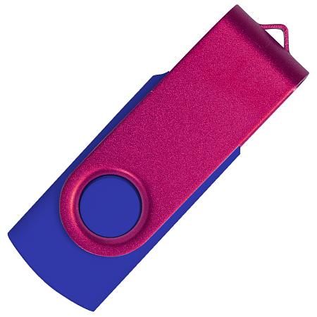 Флеш накопитель USB 2.0 Twister Сolor Mix 16GB, пластик Софт Тач/металл, синий/розовый