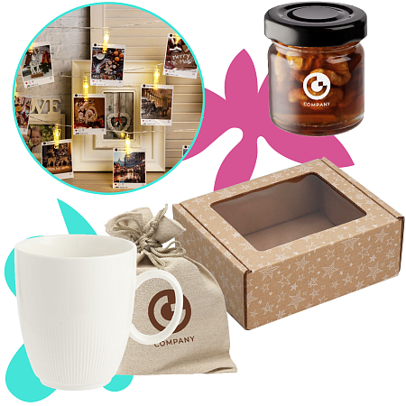 Подарочный набор «Эмпатия»: мёд с орехами, кружка, гирлянда-прищепки, фотокарточки 10 шт.