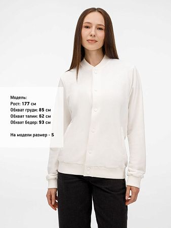 Бомбер унисекс Nuppu, молочно-белый, размер L