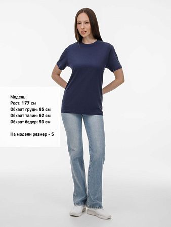 Футболка унисекс T-Bolka 180, темно-синяя, размер S
