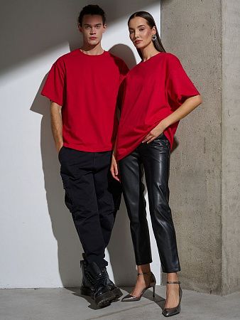 Футболка Oversize Premium, красная, размер L