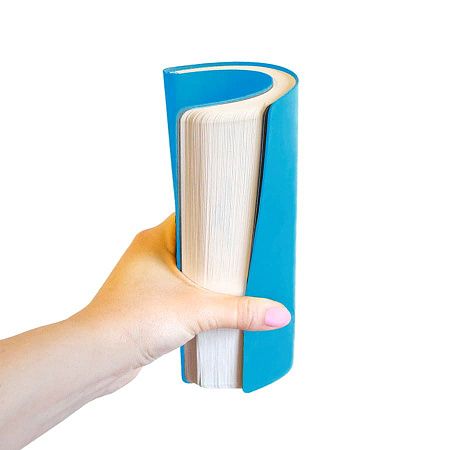 Бизнес-блокнот FUNKY А5, голубой, серый форзац, мягкая обложка,  в линейку