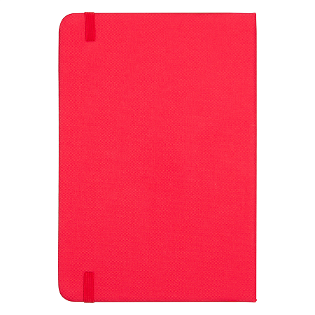 Блокнот А5 Hobard, в твердой обложке c резинкой в линейку, красный