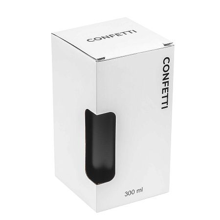 Термокружка CONFETTI 300мл. Черная полностью 6020.88 (только под гравировку)