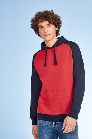 Толстовка унисекс Seattle, серый меланж с темно-синим, размер XS