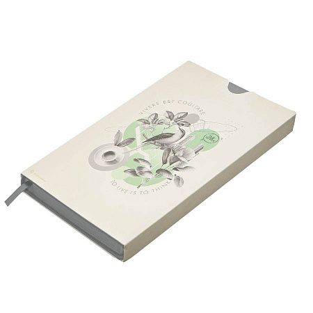 Бизнес-блокнот LADY, формат А5, серый, блок в клетку