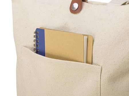 Cумка «Clip» из хлопка 340 г/м2 с застежкой из экокожи