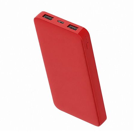 Внешний аккумулятор Polus, 10000 Mah, софт-тач покрытие, зеленый