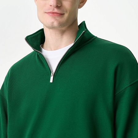 Толстовка на молнии унисекс Флоу (Flow), зеленая, размер 3XL/4XL