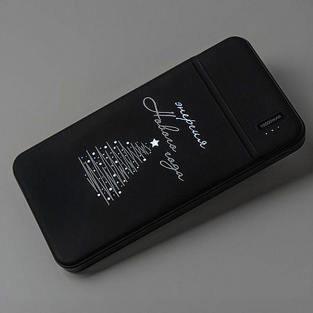 Универсальный аккумулятор Flash 5 (5000 мАч) с подсветкой и soft touch, синий, 9,8х6.3х1,3 см