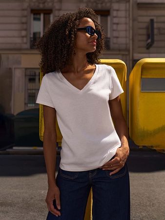 Футболка женская Regent Women с V-образным вырезом, розовая (candy), размер XS