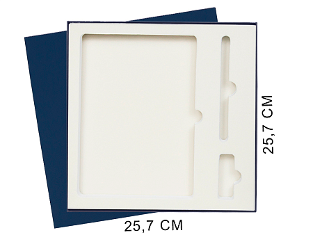 Коробка подарочная Solution Superior Linen под ежедневник, ручку и флешку, черная, 25,7x25,7 см, бежевый ложемент