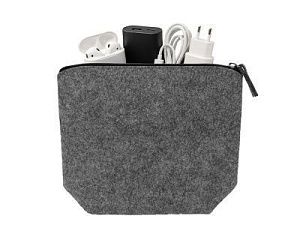 Органайзер для электроники и проводов «Felt» из RPET-фетра, цвет: серый
