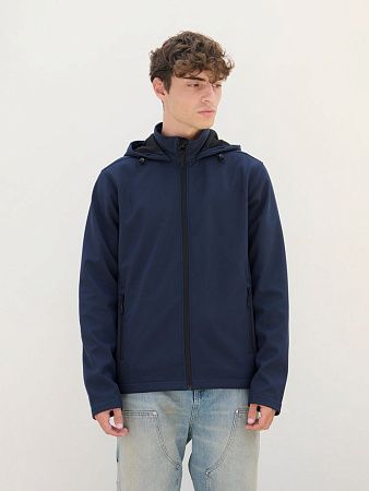 Куртка софтшелл с капюшоном мужская Race Men, темно-синяя, размер 4XL