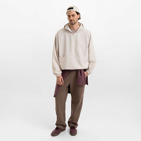 Ветровка (анорак) оверсайз унисекс Риссман (Rissman), бежевая, размер XL/XXL