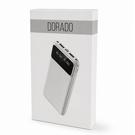 Внешний аккумулятор Dorado 10 000 mAh с фонариком, белый