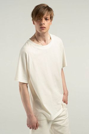Футболка унисекс оверсайз T2, молочно-белая, размер M/L