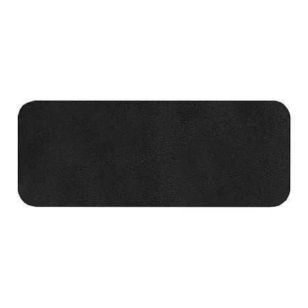 Шеврон Rectangle Smooth Leather размер 75*29 мм, черный, со скругленными углами