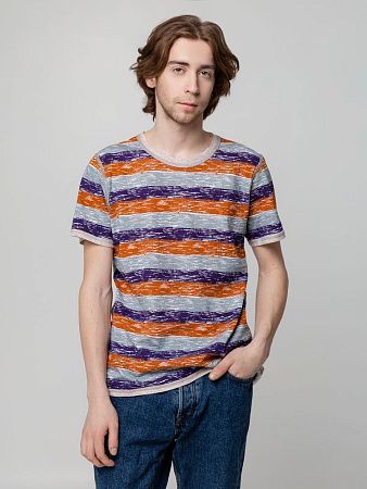 Футболка мужская Rayet двусторонняя, оранжевая с фиолетовым, размер L