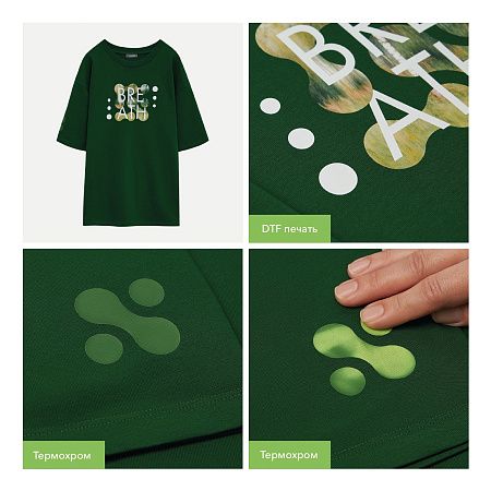 Футболка унисекс RUST NEO, 240 гр., зеленый, размер XL/2XL