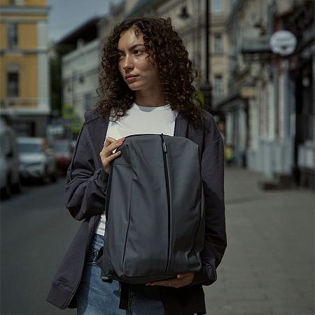 Рюкзак водостойкий "Go", т.синий, 41 х 29 х15,5 см, 90% полиуретан 10%полиэстер