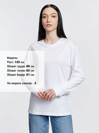 Футболка унисекс с длинным рукавом Pioneer LSL, белая, размер S