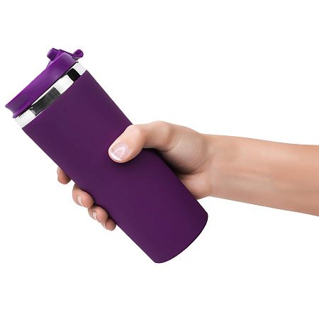 Термокружка KOMO SOFT COLOR 420мл. Фиолетовая с фиолетовой крышкой 6060.11