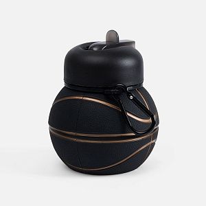 Складная бутылка для воды Basketball Flex, черная