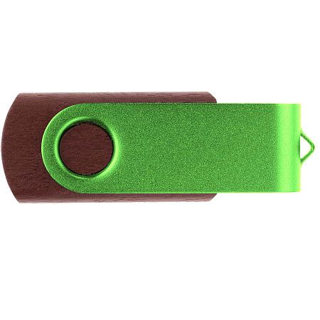 Флешка TWIST WOOD COLOR Темное дерево с салатовым 4014.32.15.16ГБ